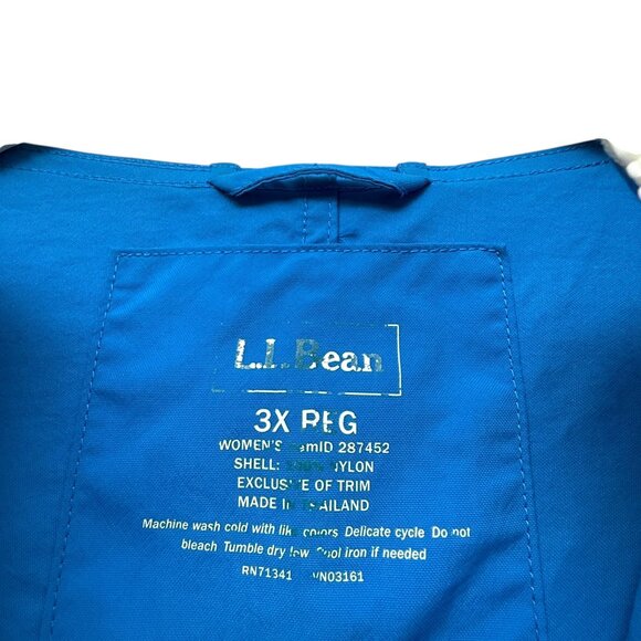 LL Bean Womens Jacket Plus Size 3X Blue Zip Front Windbreaker Outdoor Utility - Picture 8 of 14